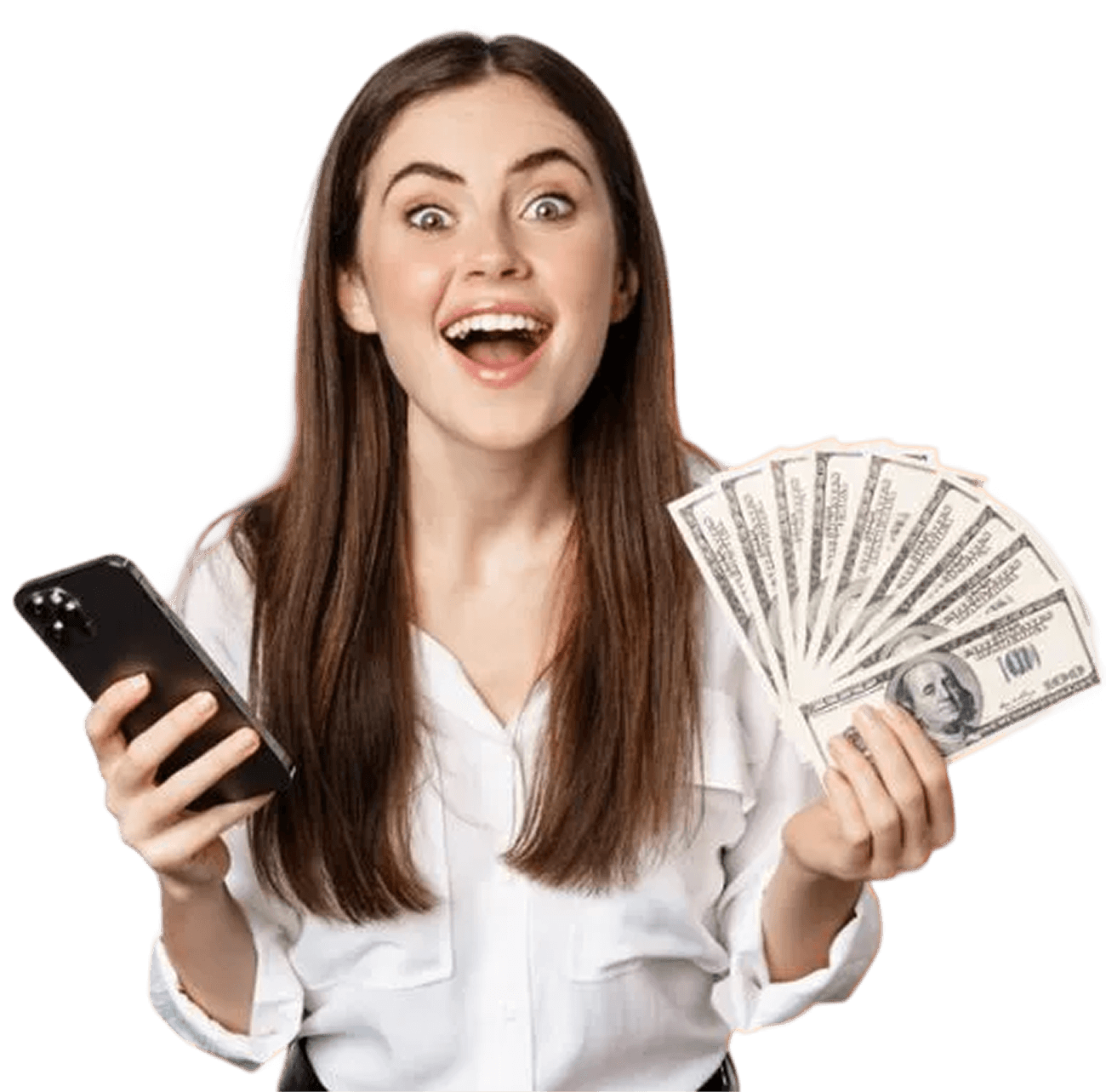 image of girl with cash image